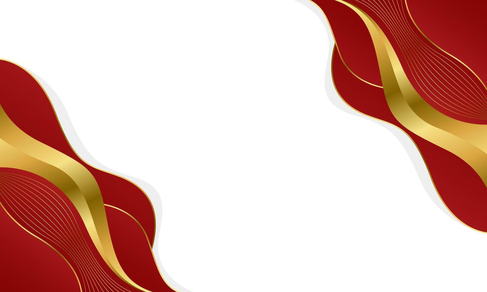Elegant Red and Gold Wavy Luxury Background vector