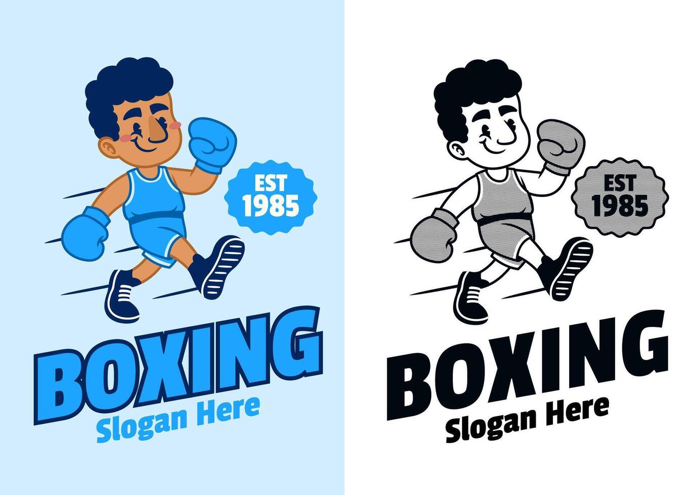 Logo Mascot Illustrastion of boxet in Retro Style vector