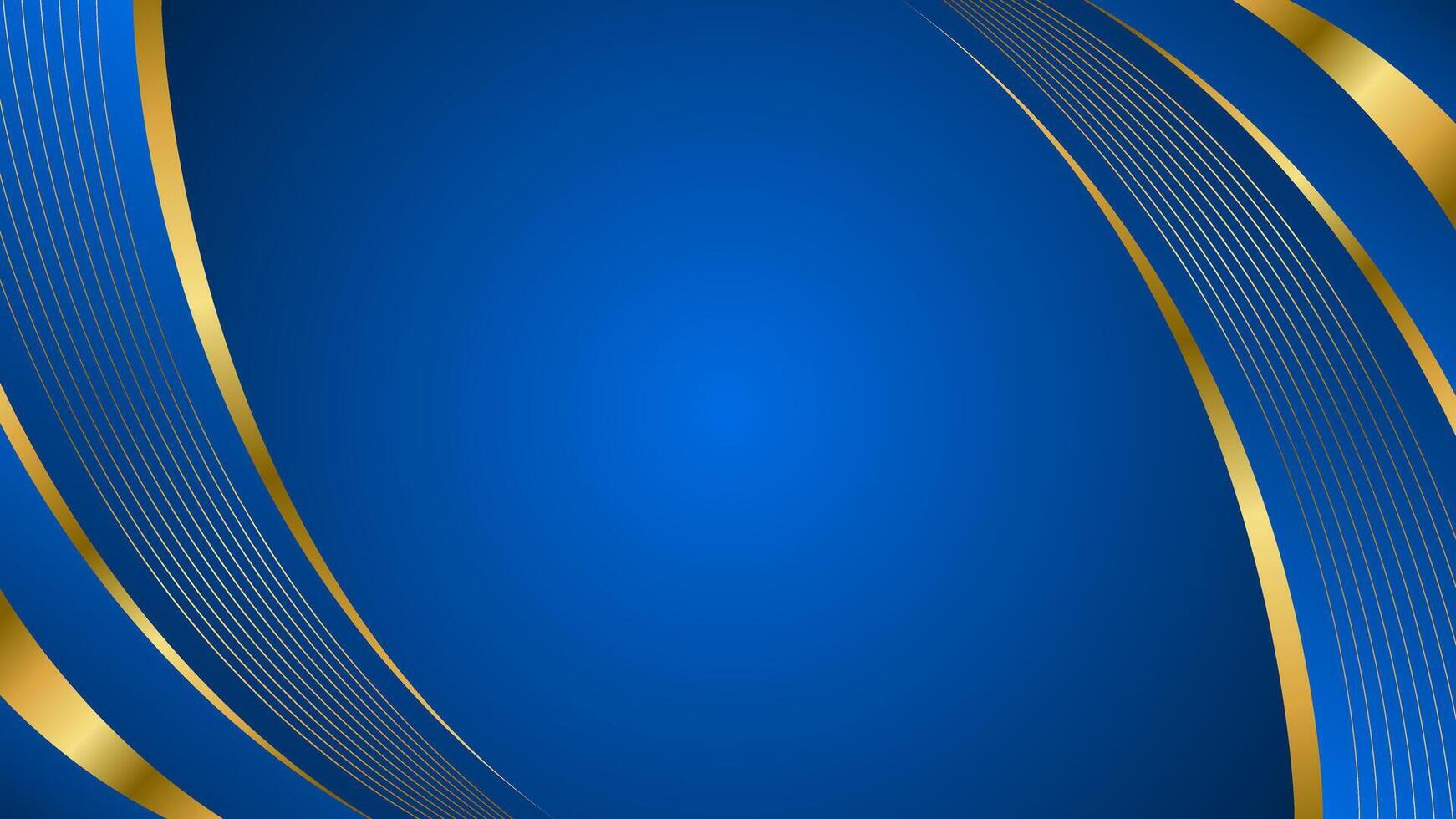 Elegant blue and gold abstract curve background. Modern luxury design. Suitable for Invitations, awards, templates, banners, covers, posters, presentations, websites and pages vector