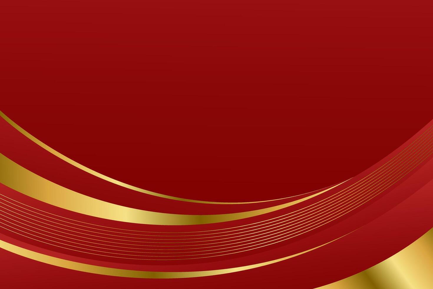Elegant modern red and gold curve background, luxury wallpaper vector