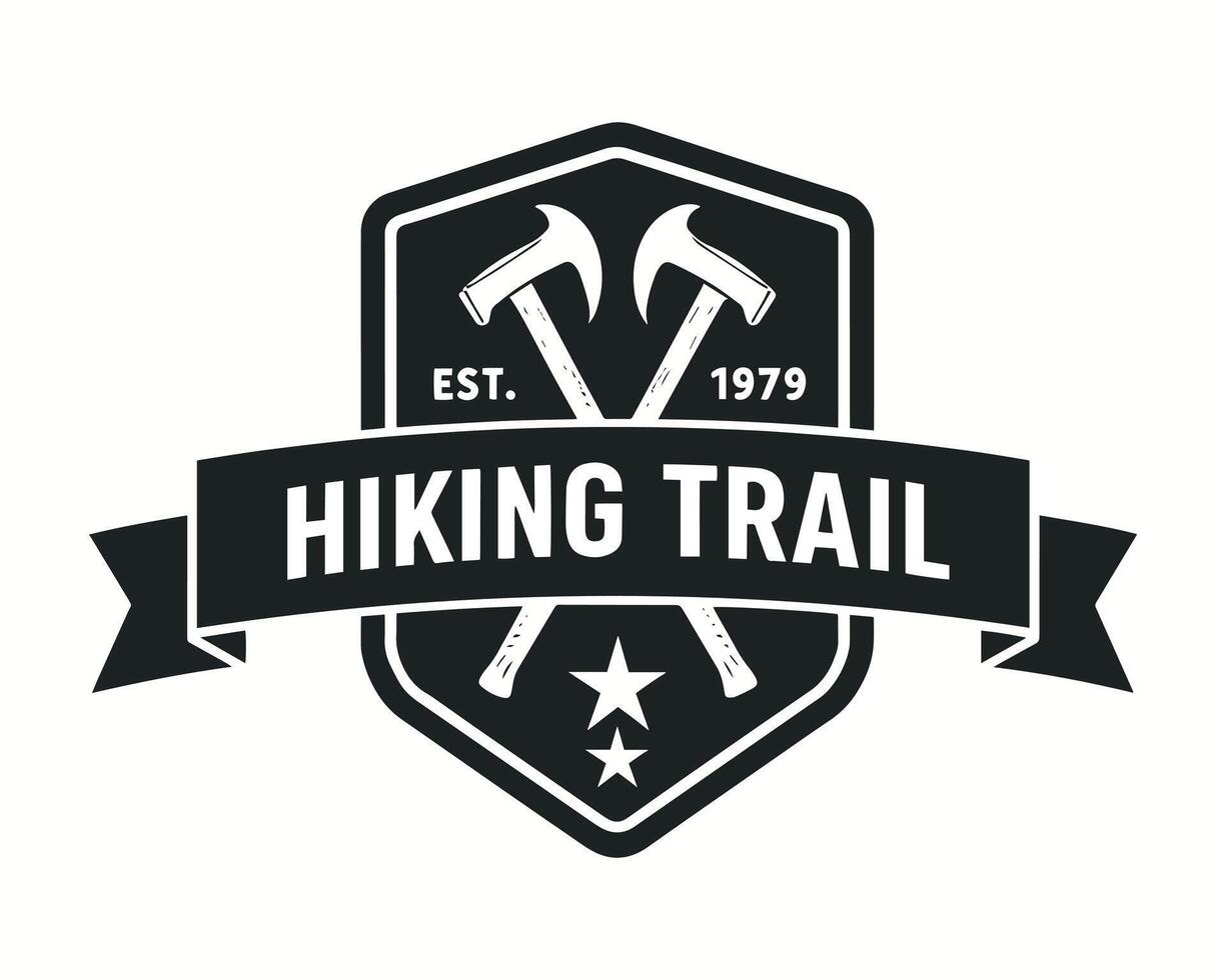 Hiking Trail Adventure Badge Emblem vector