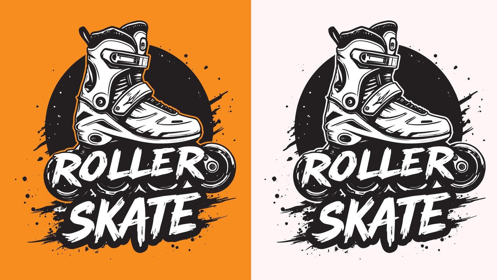 Roller Skate Boot Grunge Style Illustration vector