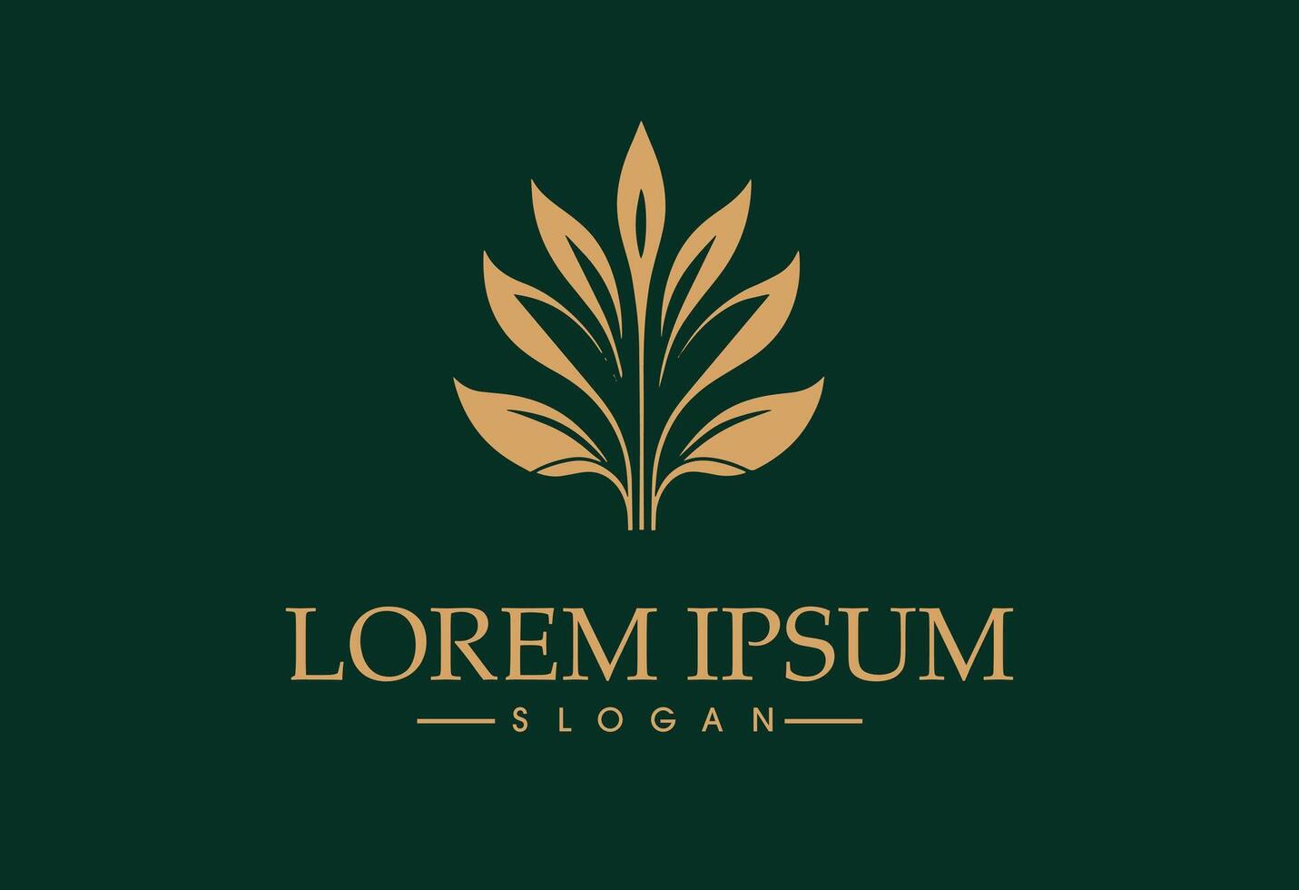 Elegant Leaf Logo Design - Nature-Inspired Branding with Floral Emblem vector