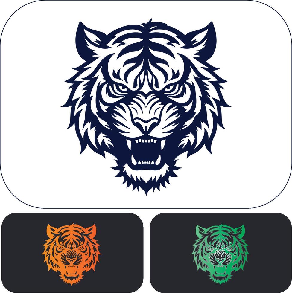 Tiger Head Logo Design - Wild Animal Image for Mascot or Branding vector