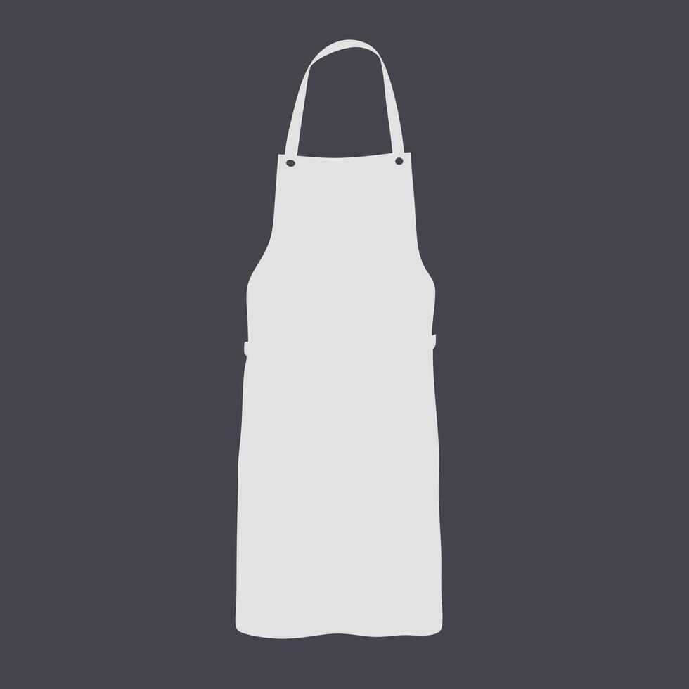 White Apron Hanging on a Dark Background Simple Kitchen Cooking Restaurant Uniform vector