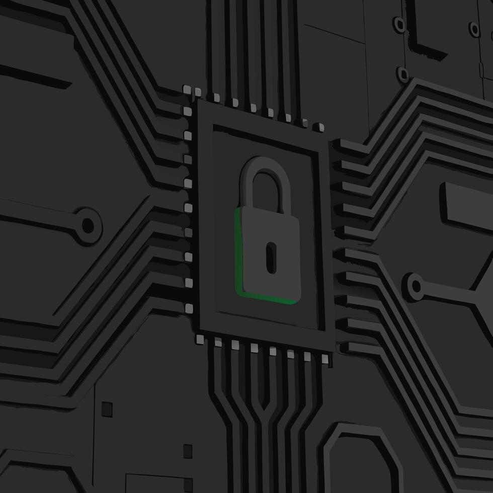 Cybersecurity Digital Lock Protection System Data Encryption Technology vector