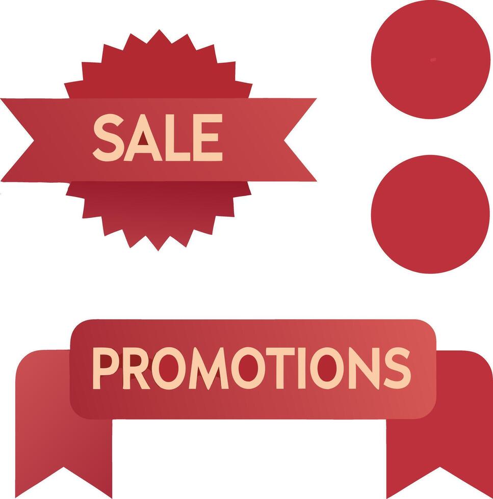 Red Sale and Promotions Banners with Circular Elements Graphic Design vector
