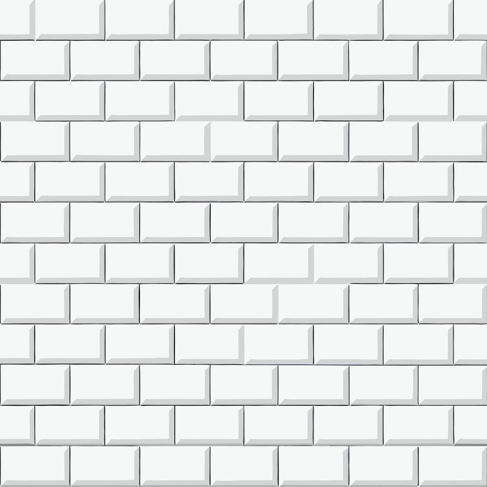 Seamless White Brick Wall Pattern Texture Background for Design Projects vector