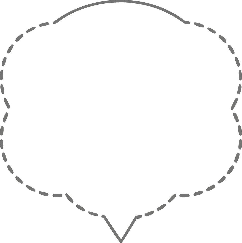 Grey Dashed Line Speech Bubble Outline Empty Blank Template vector