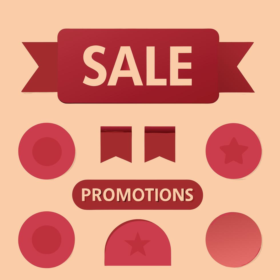 Big Sale Promotion Design Elements Red and Beige Theme vector