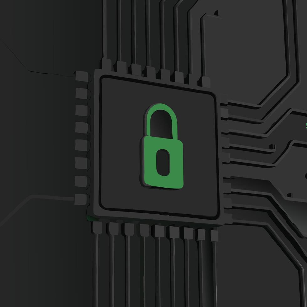 Digital Security System Advanced Encryption Technology Data Protection Padlock vector