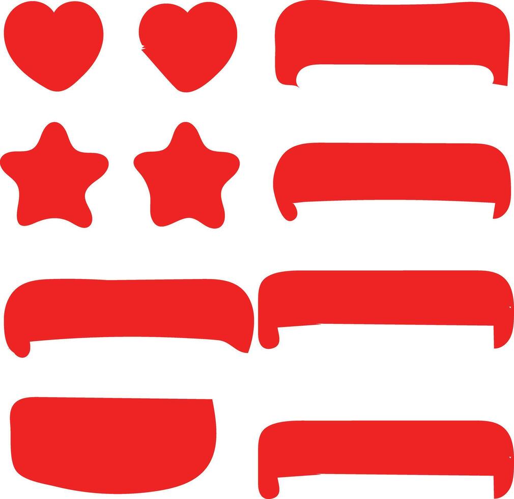 Collection of Red Shapes Basic Geometric Design Elements for Web Design and Graphic Design Projects vector