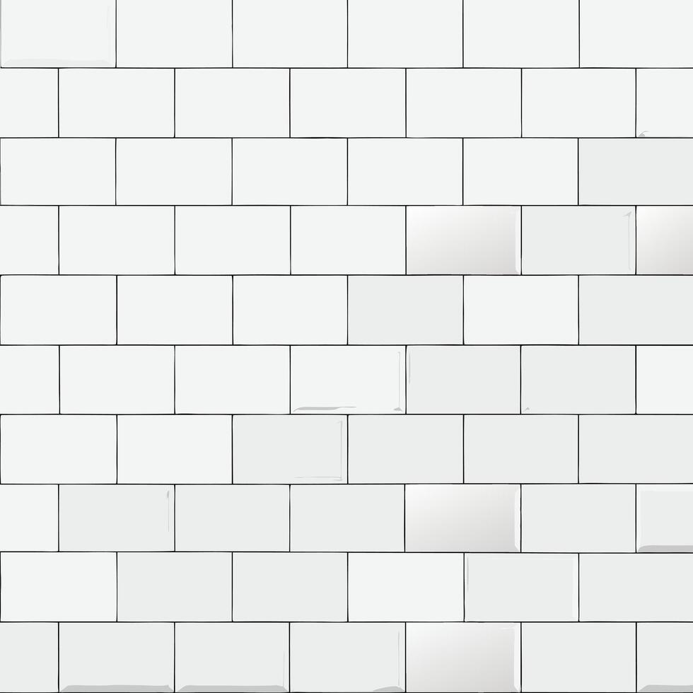 Clean White Subway Tile Wall Background Texture vector