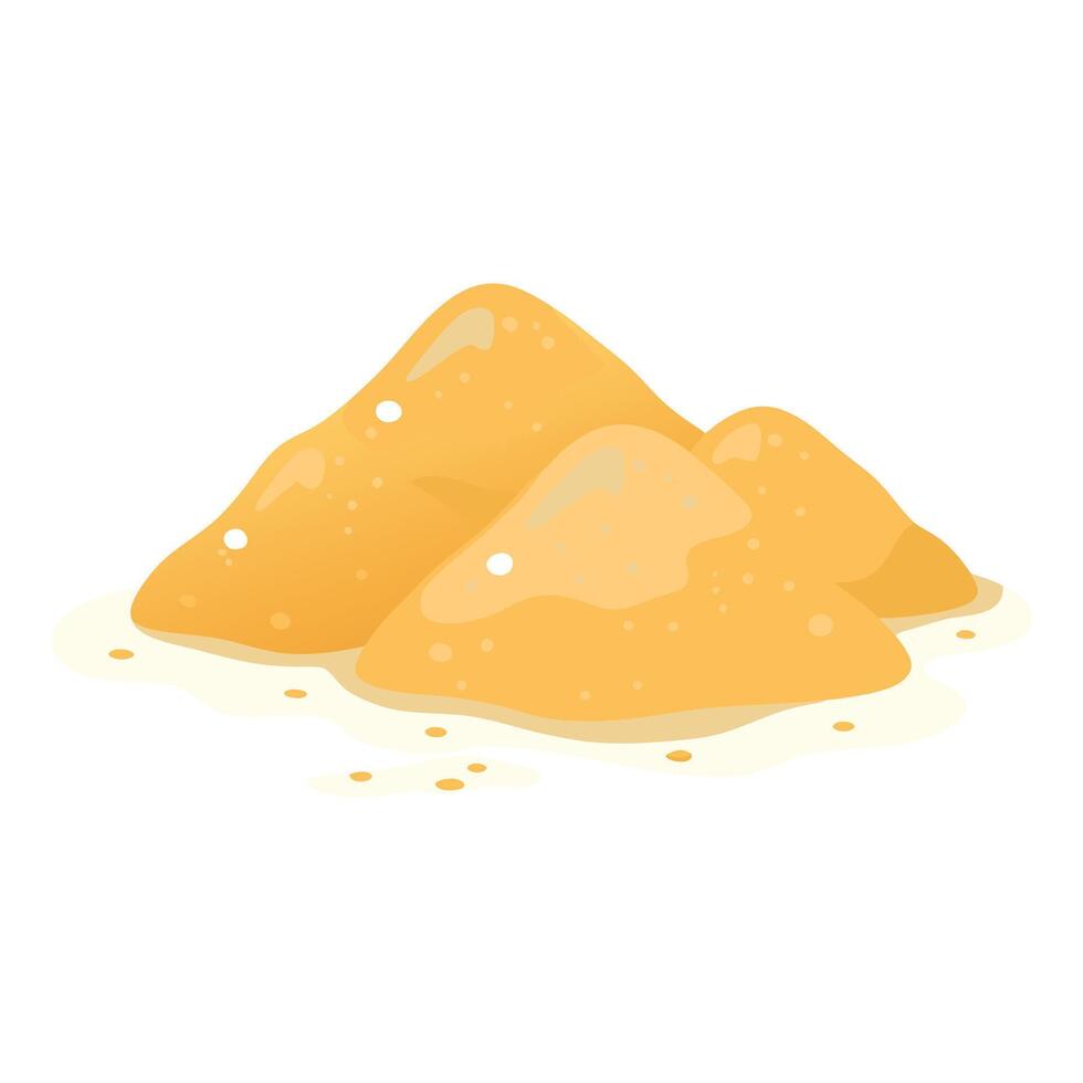 Cartoon of Three Small Sand Piles on a White Background vector