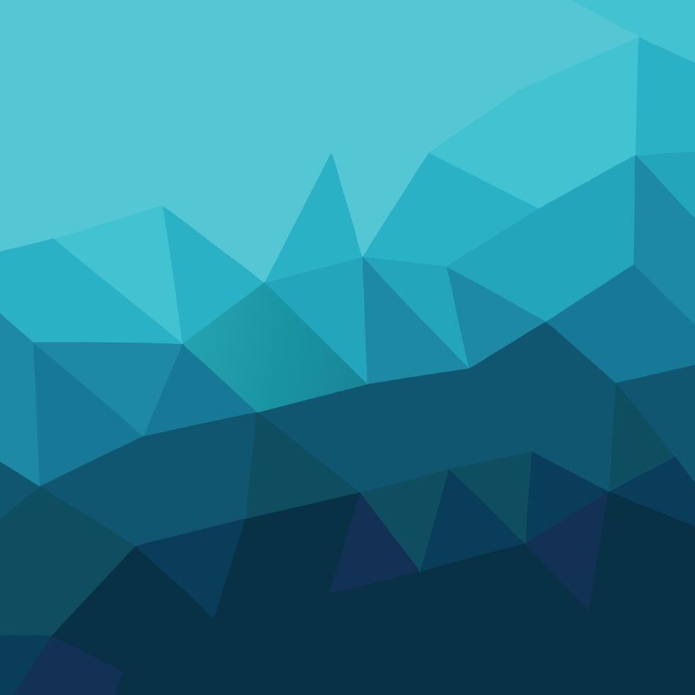 Abstract Teal and Dark Blue Geometric Polygon Background Design Low Polygonal Pattern vector