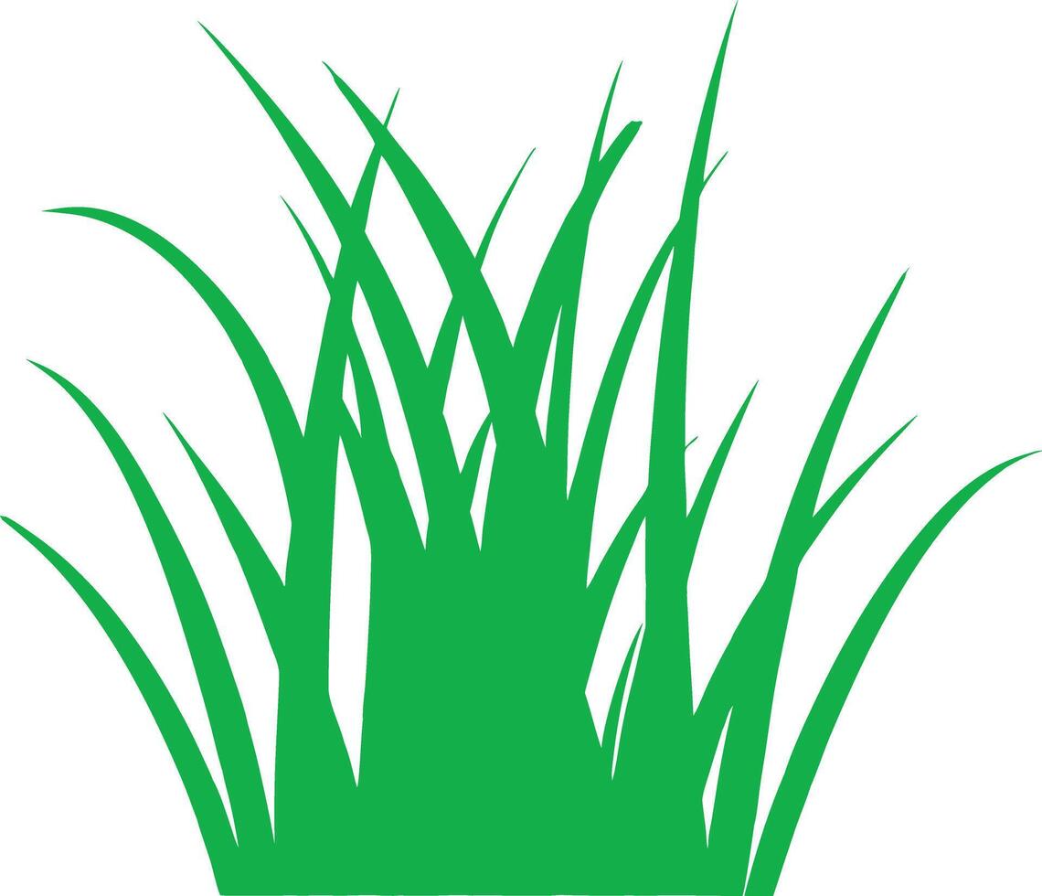 A vibrant green of a lush grass patch showing blades of various heights and shapes vector