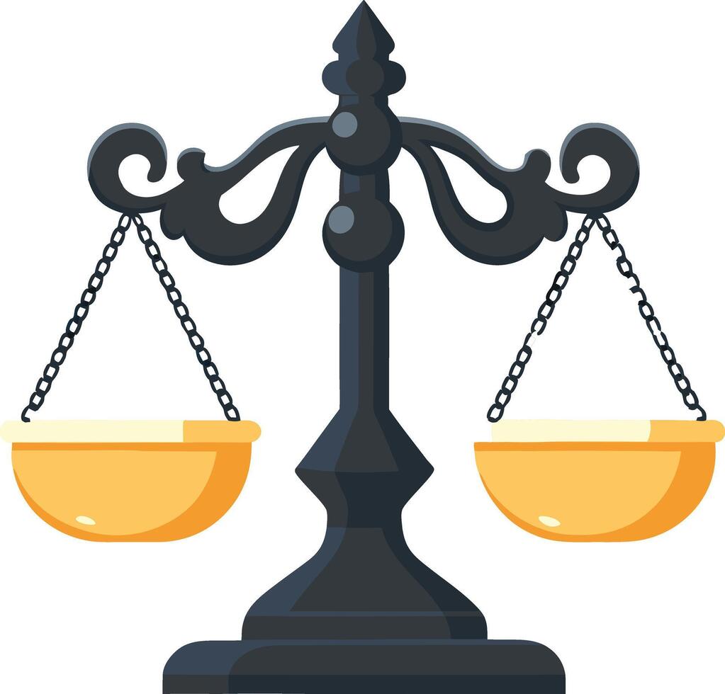 Ancient Scales of Justice Law Legal Balance Weight Equality Fairness Symbol vector