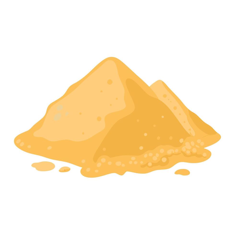 A Pile of Light Yellow Sand Grains Isolated on White Background vector
