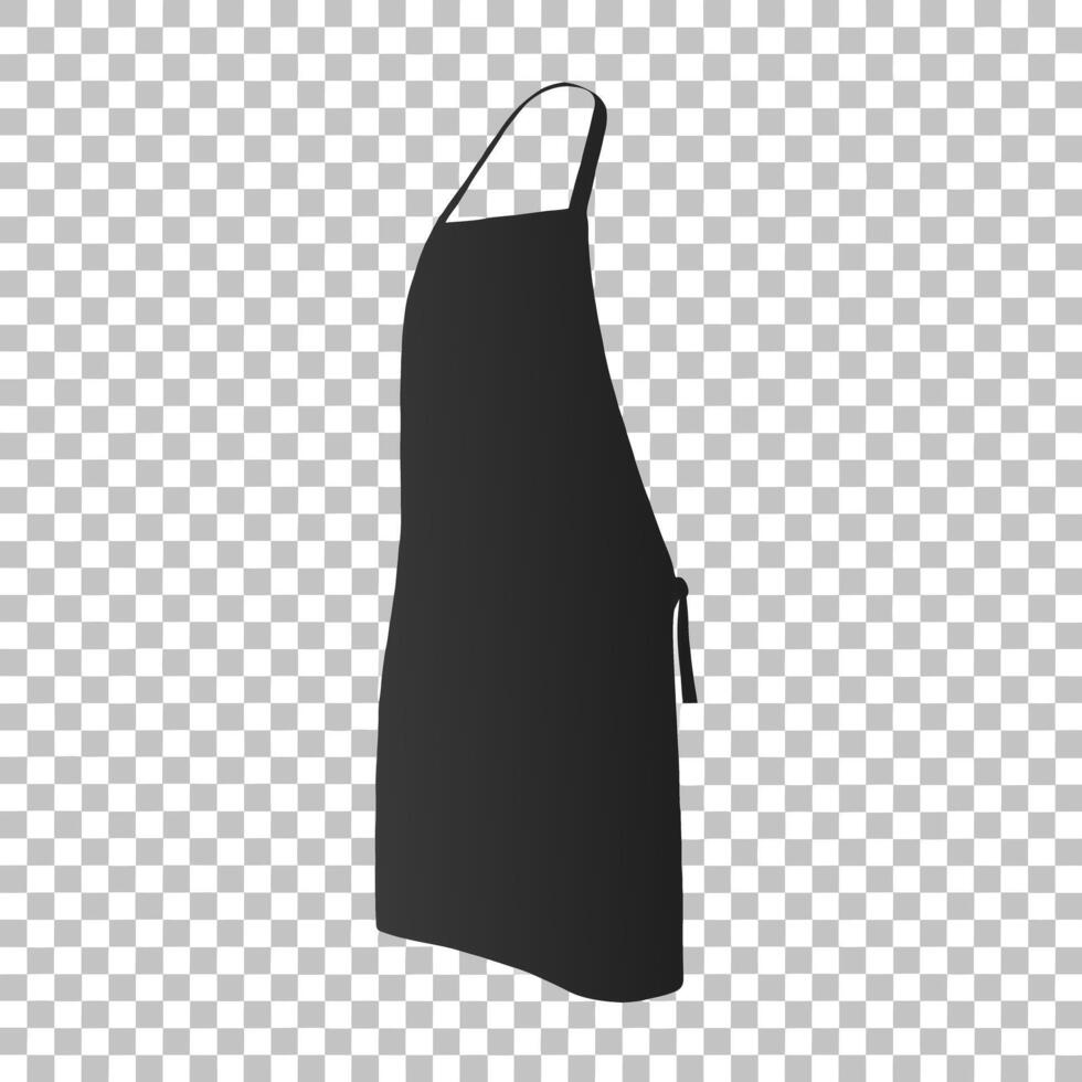 Black Apron Side View Template for Cooking Baking Kitchen Restaurant Workwear vector