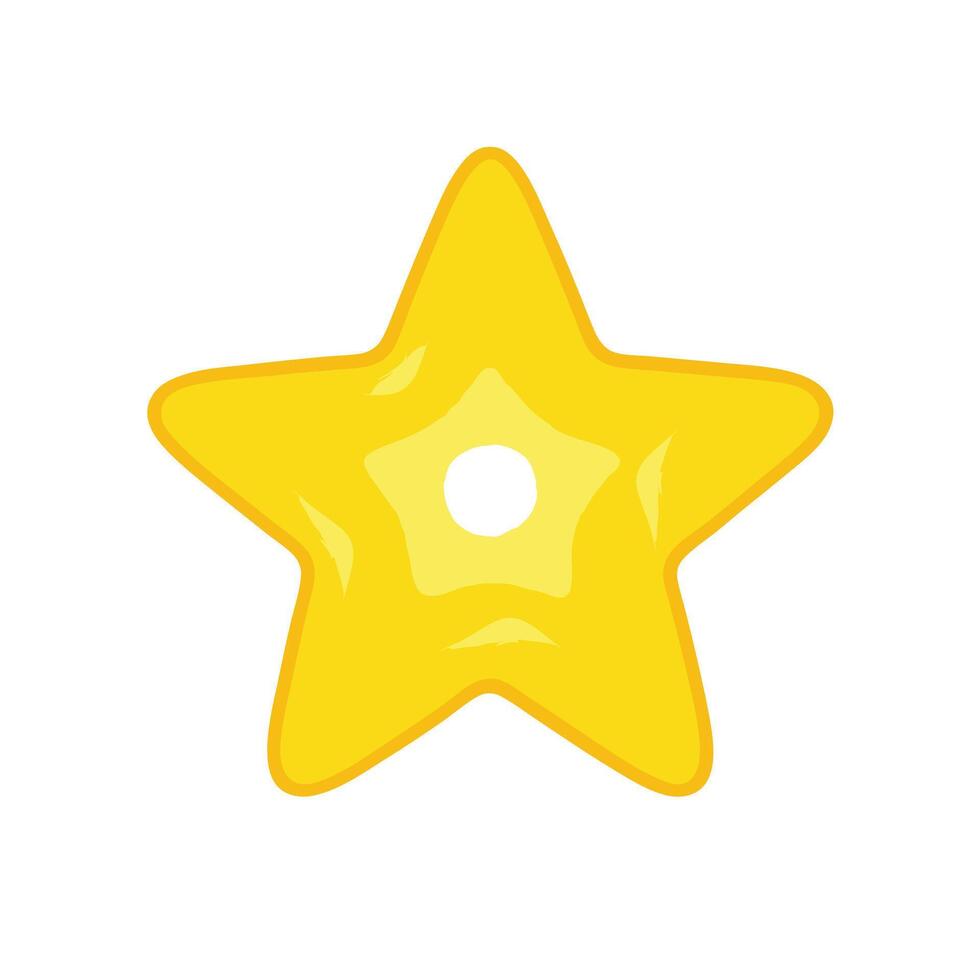 A Yellow Star Shape with a White Center Graphic Design Element vector