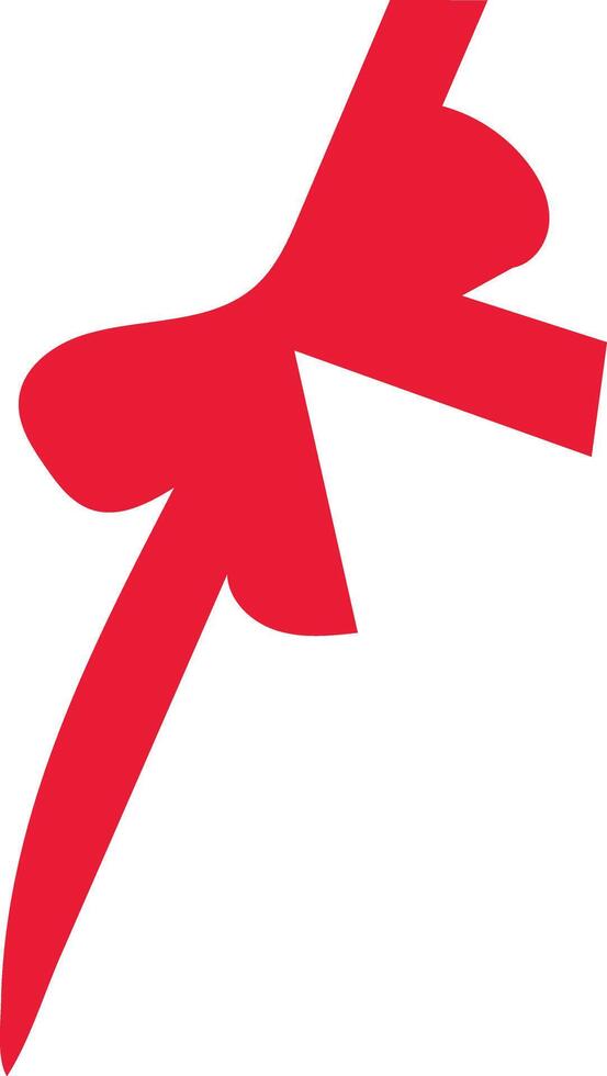 Abstract Red Bow on White Background Simple Gift Wrapping Design Element vector