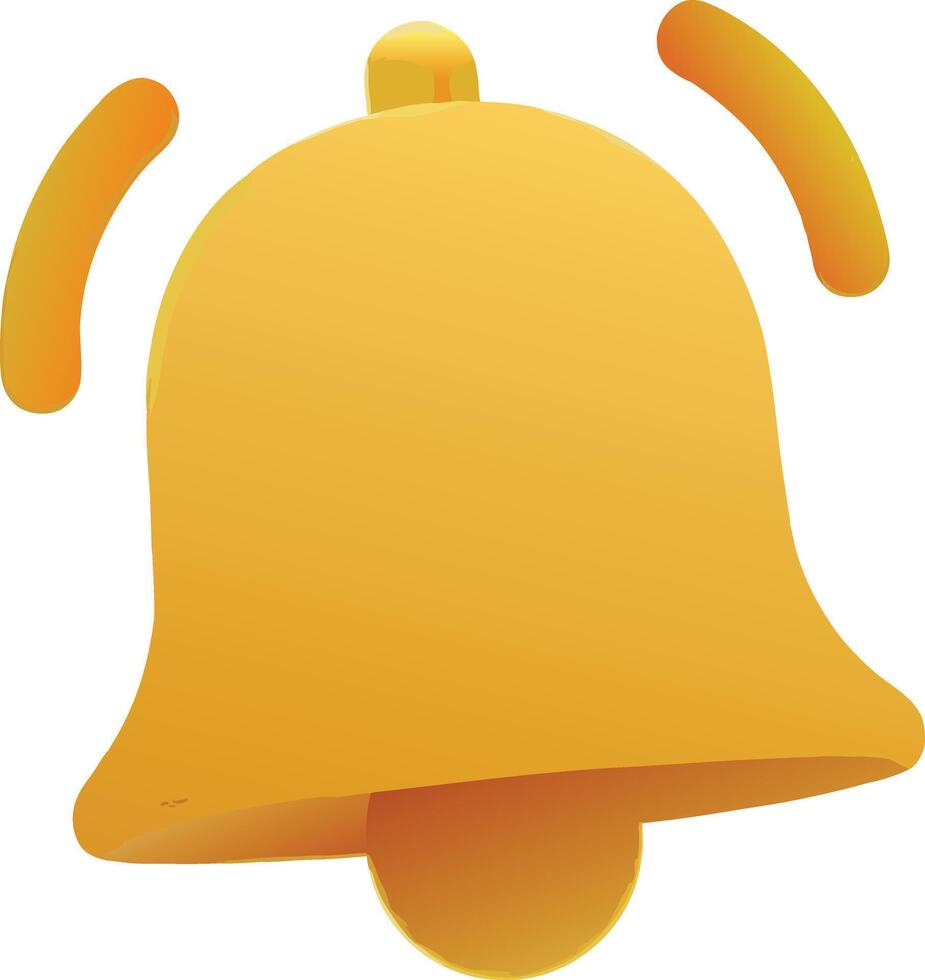 A Vibrant Golden Bell Icon Representing Notifications or Alerts vector