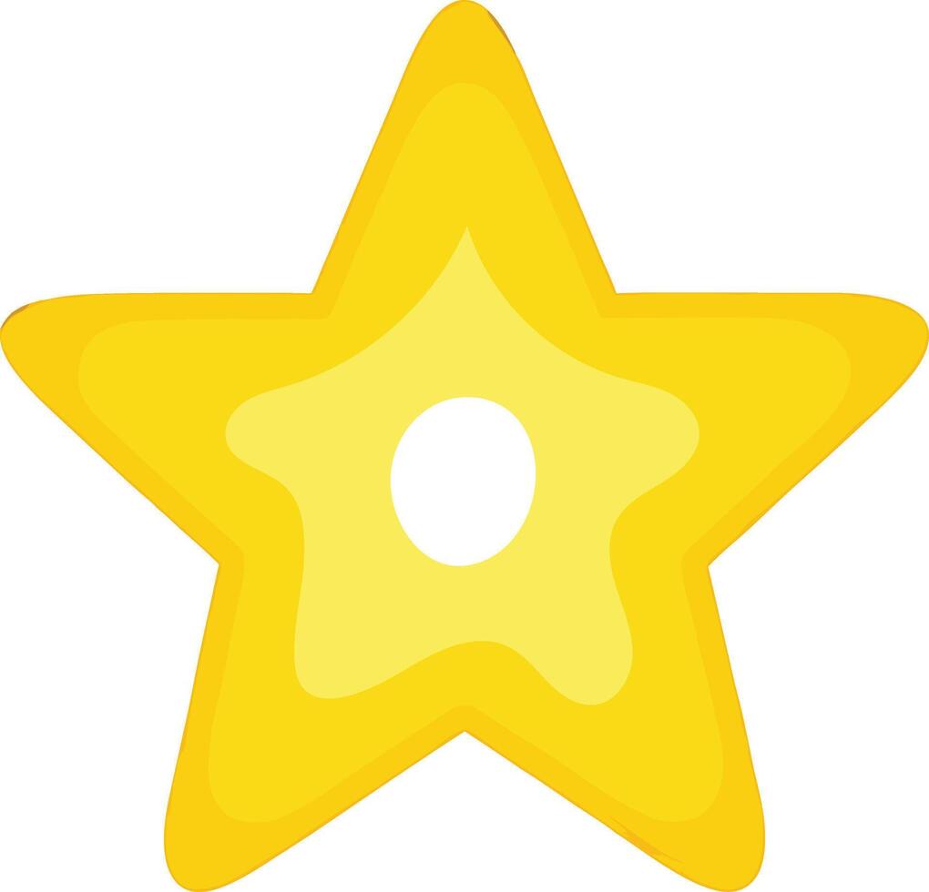 A Simple Yellow Star Shape with a White Circle in the Center a Cute Cartoon vector