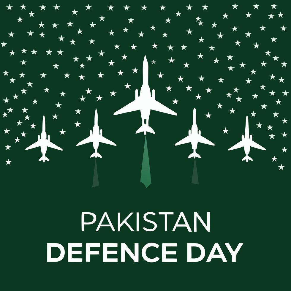 Pakistan Defence Day Celebration with Fighter Jets and Stars vector