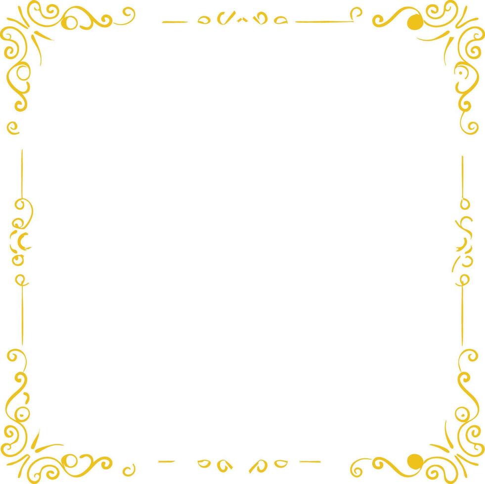 Elegant Golden Frame Design with Ornate Corners and Swirls for Certificates or Invitations vector
