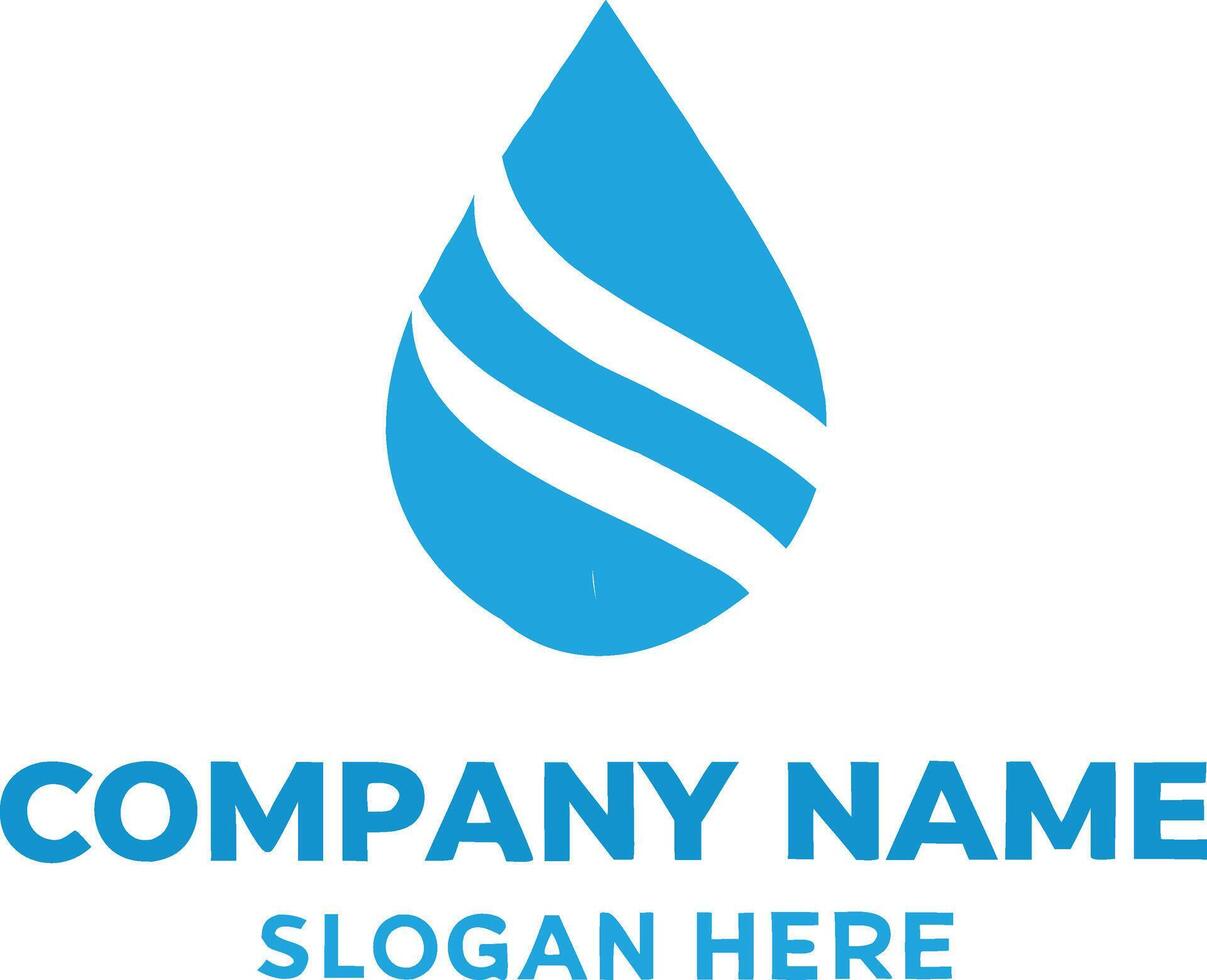 Water Drop Company Logo Design Clean Modern Minimalist Style vector