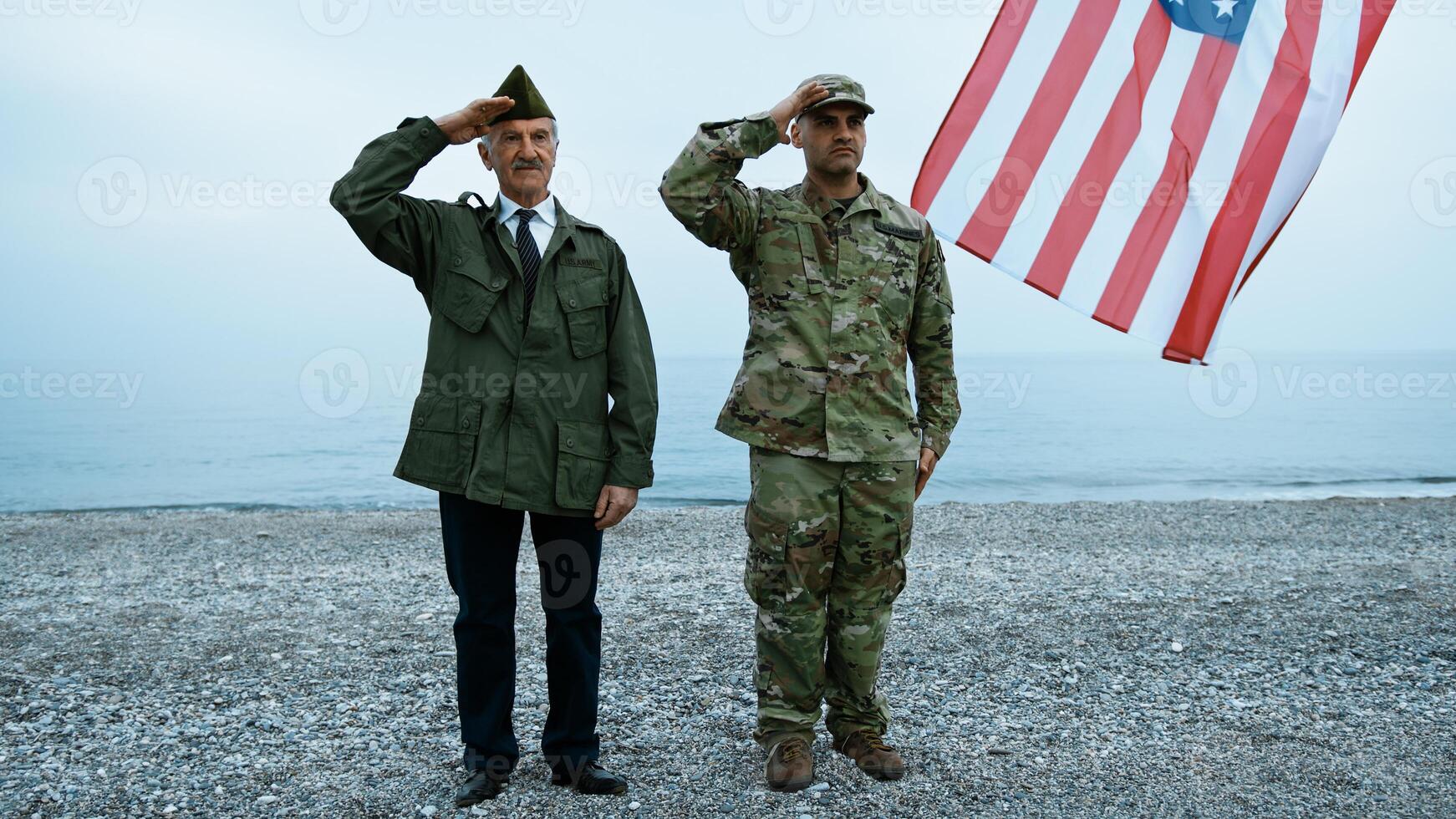 Two Generation Of Soldier Paying Tribute To USA photo
