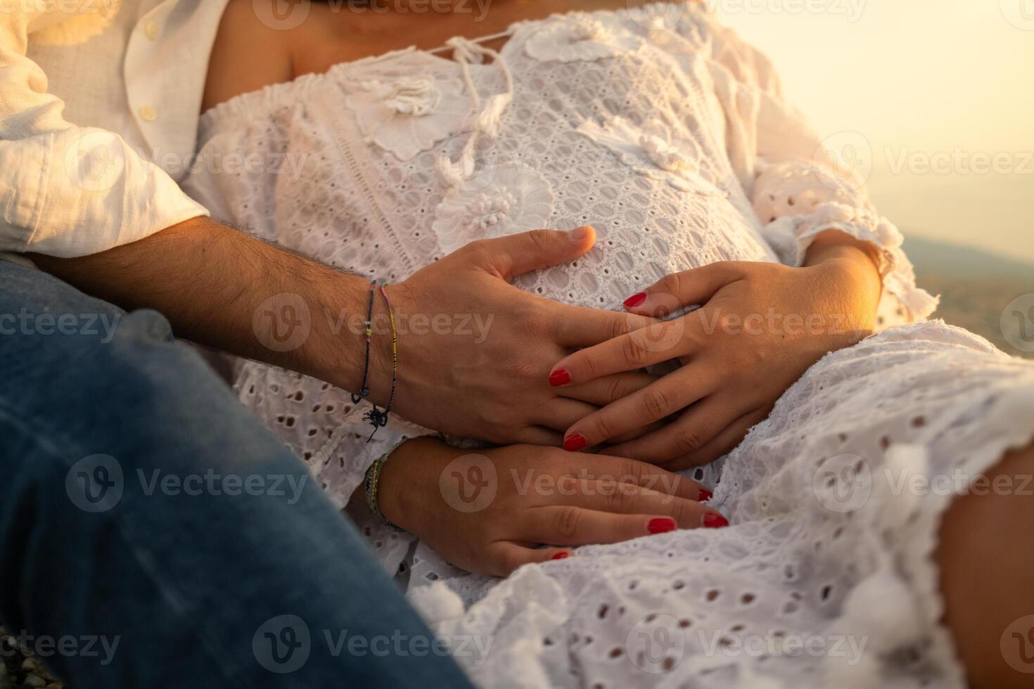 Mother And Father Hand In Hand photo