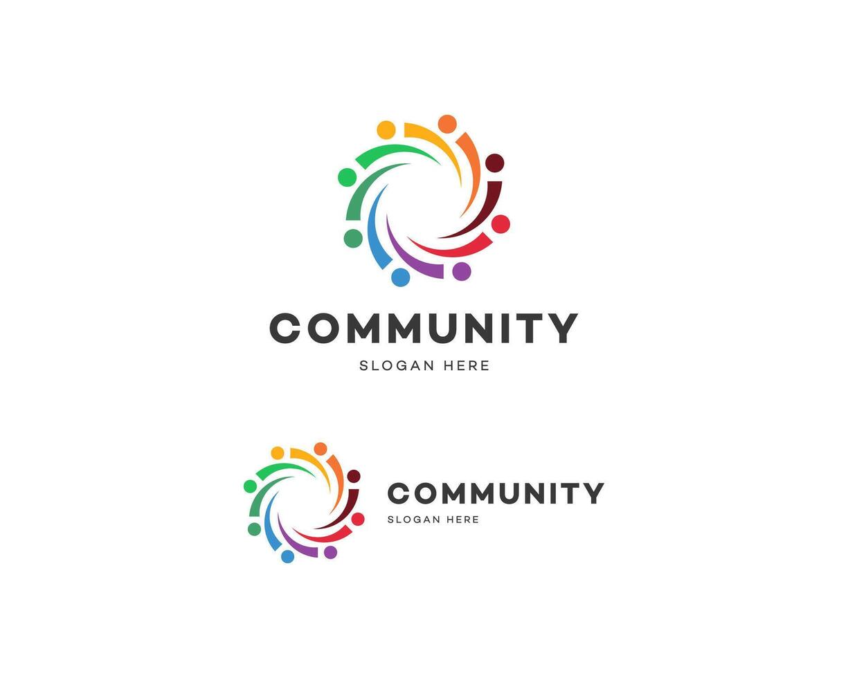 Colorful Community Logo Design Unity, Diversity, Teamwork, Togetherness vector