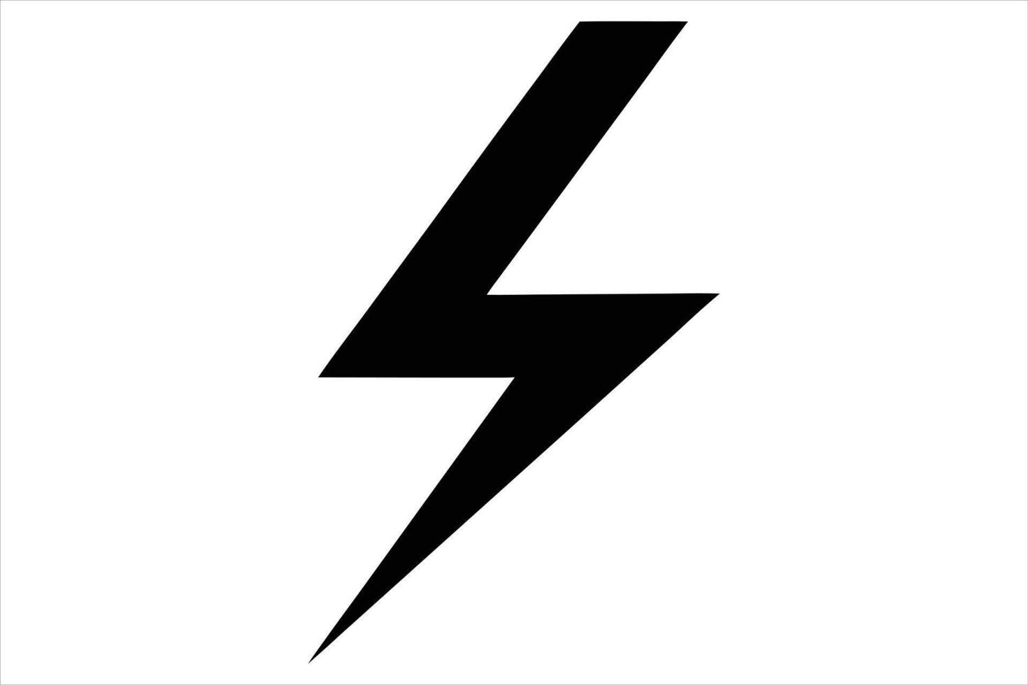 A bold black lightning bolt graphic on white background vector