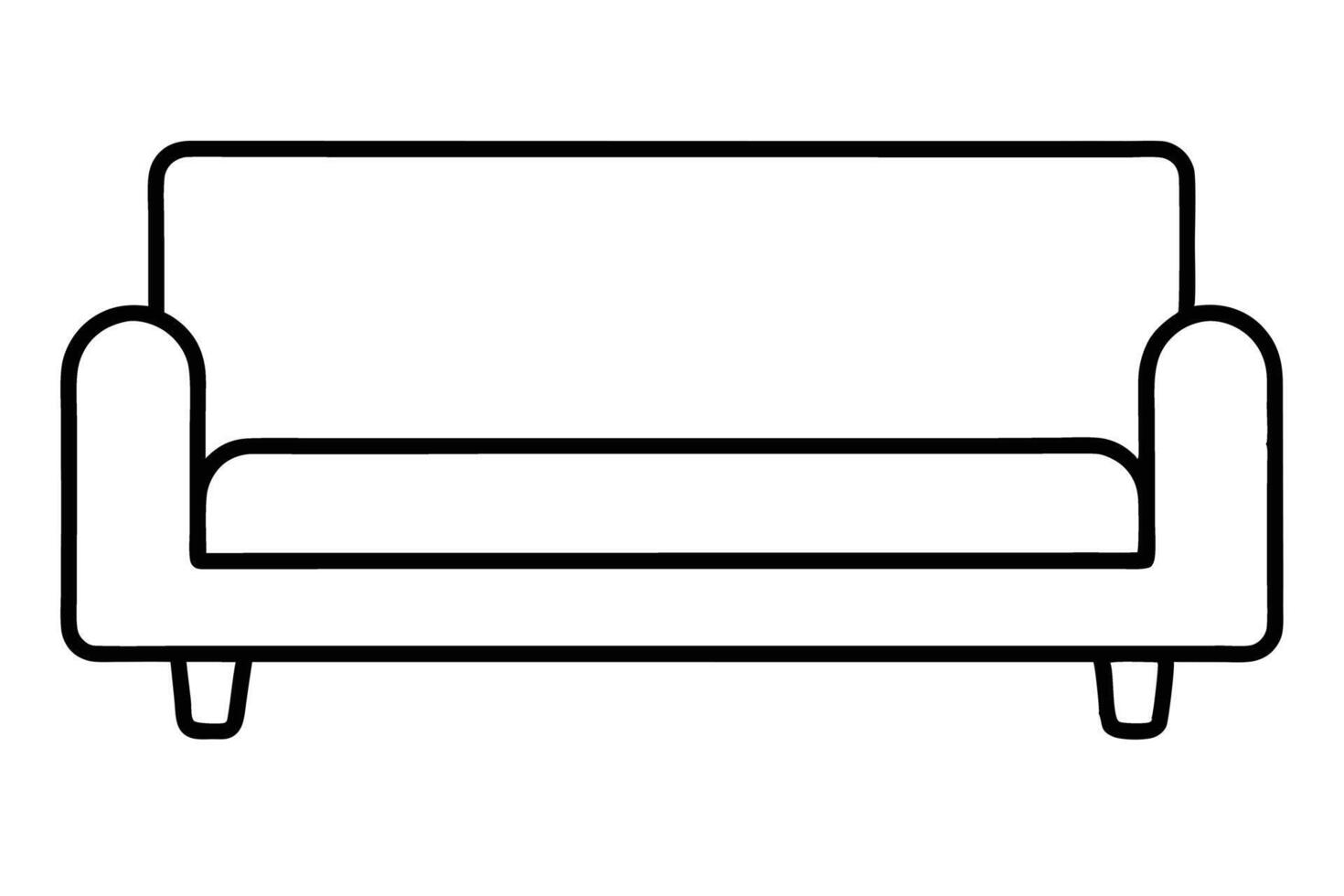 Simple Line Drawing of a Classic Sofa vector