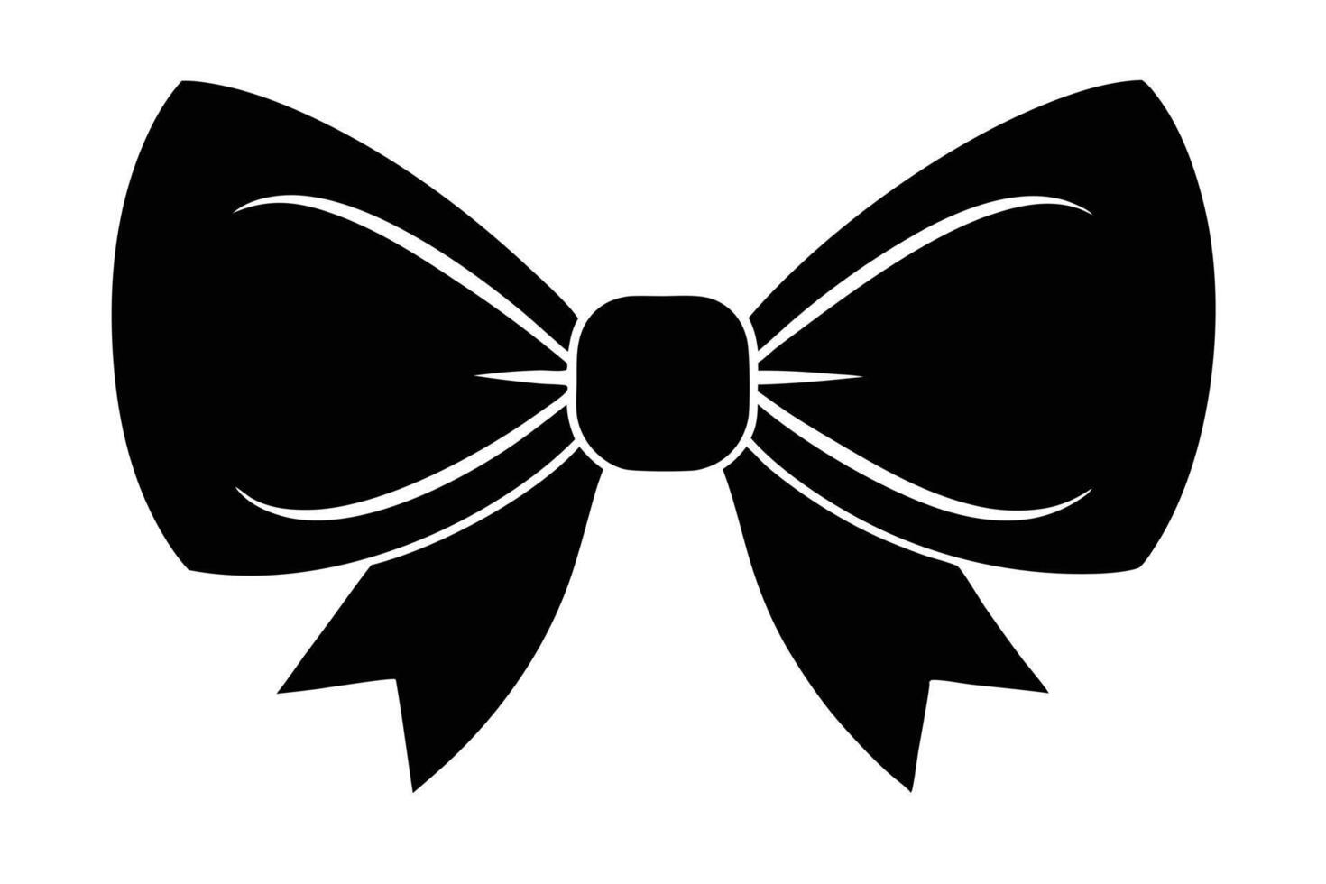 Simple Black Bow Tie Silhouette for Graphic Design vector