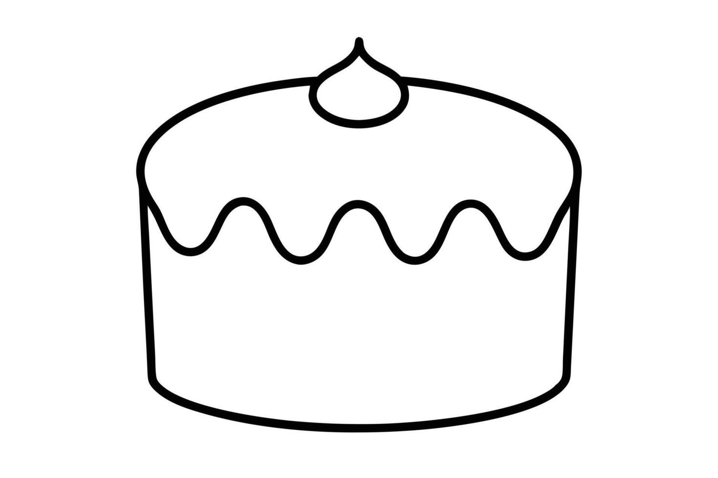Simple Line Art Illustration of a Delicious Cake vector