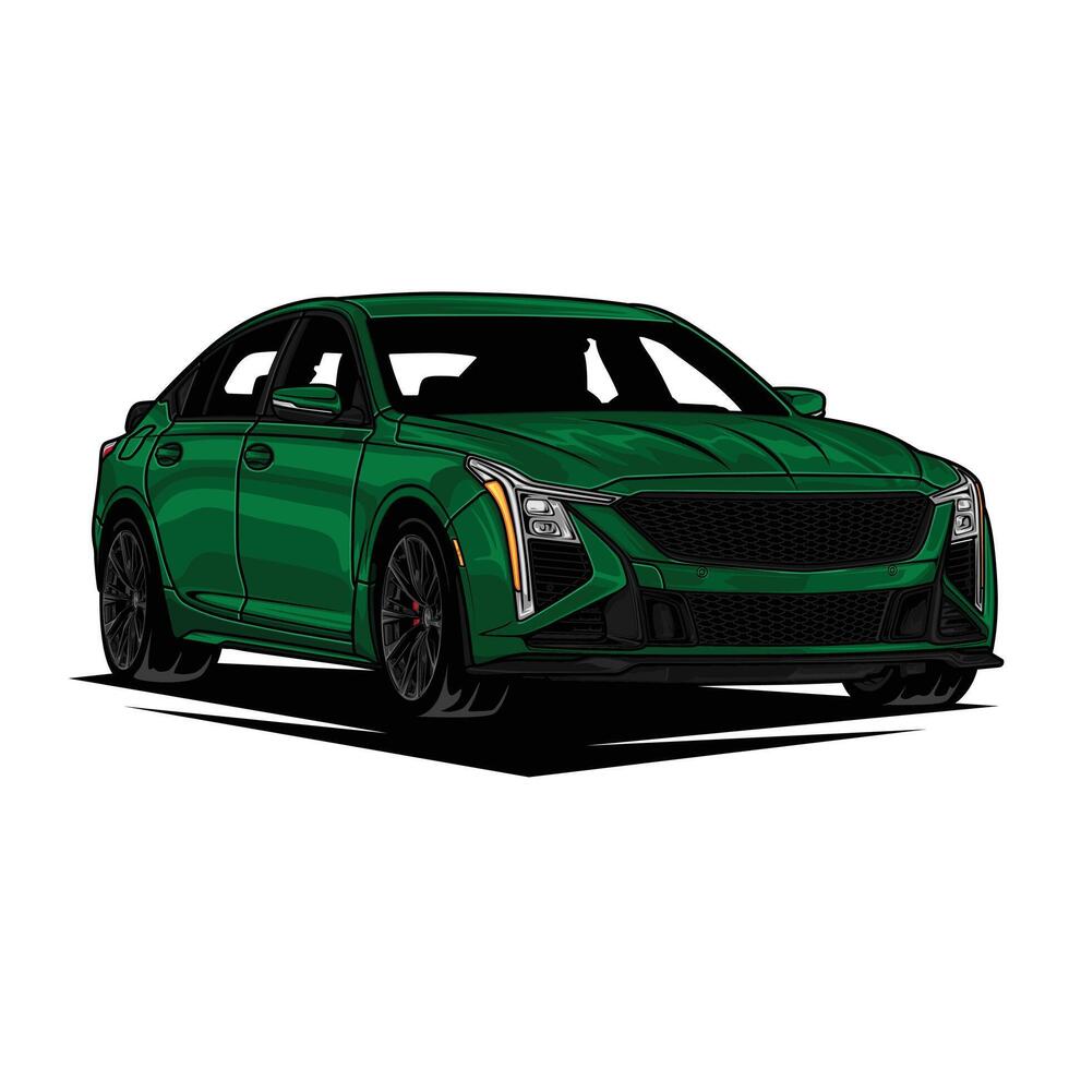 Green CT5 V Blackwing car vector