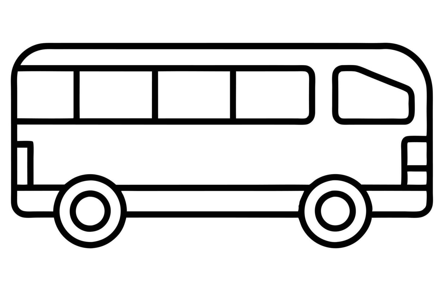 Simple Line Drawing of a School Bus vector