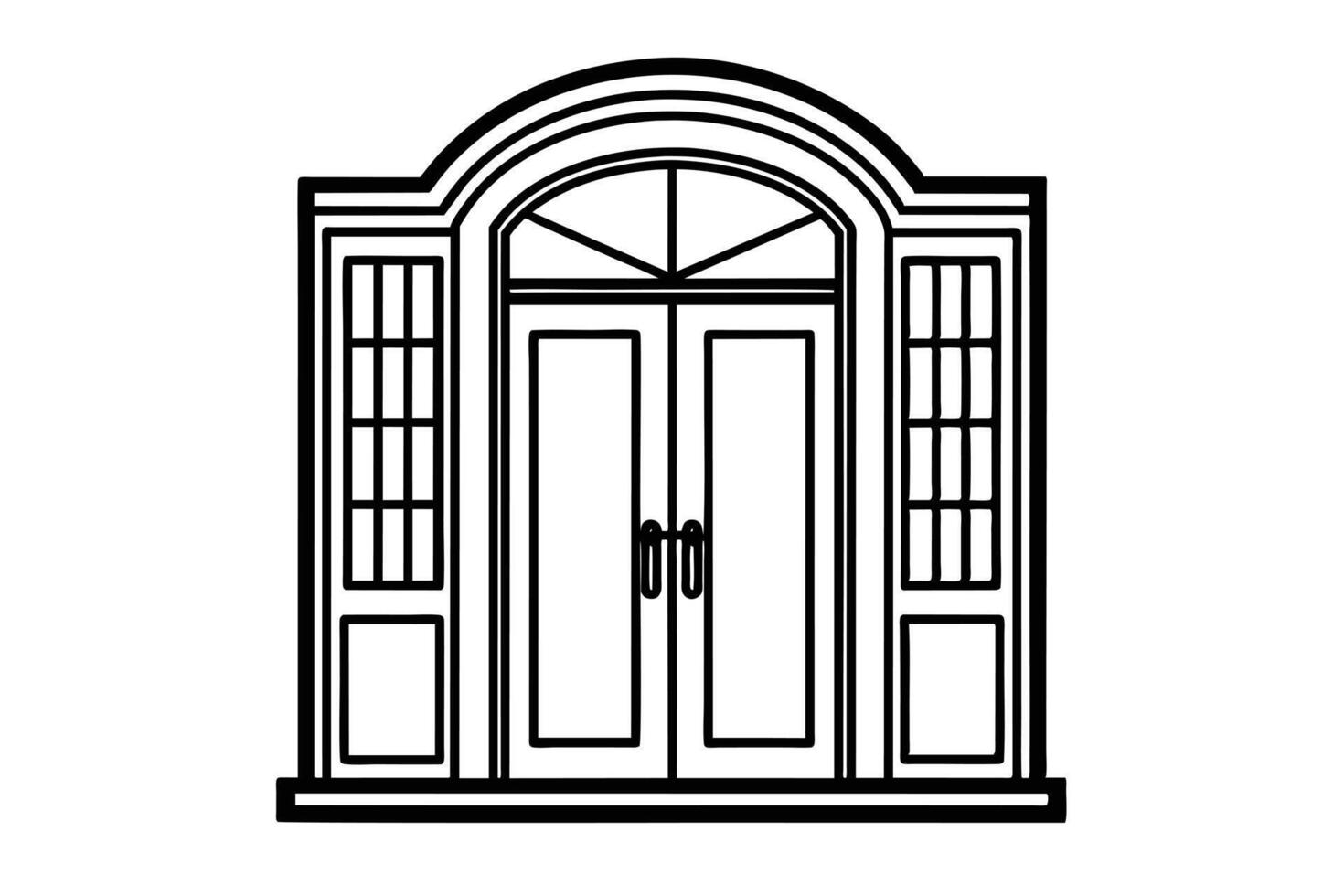 Elegant Architectural Front Door Design vector