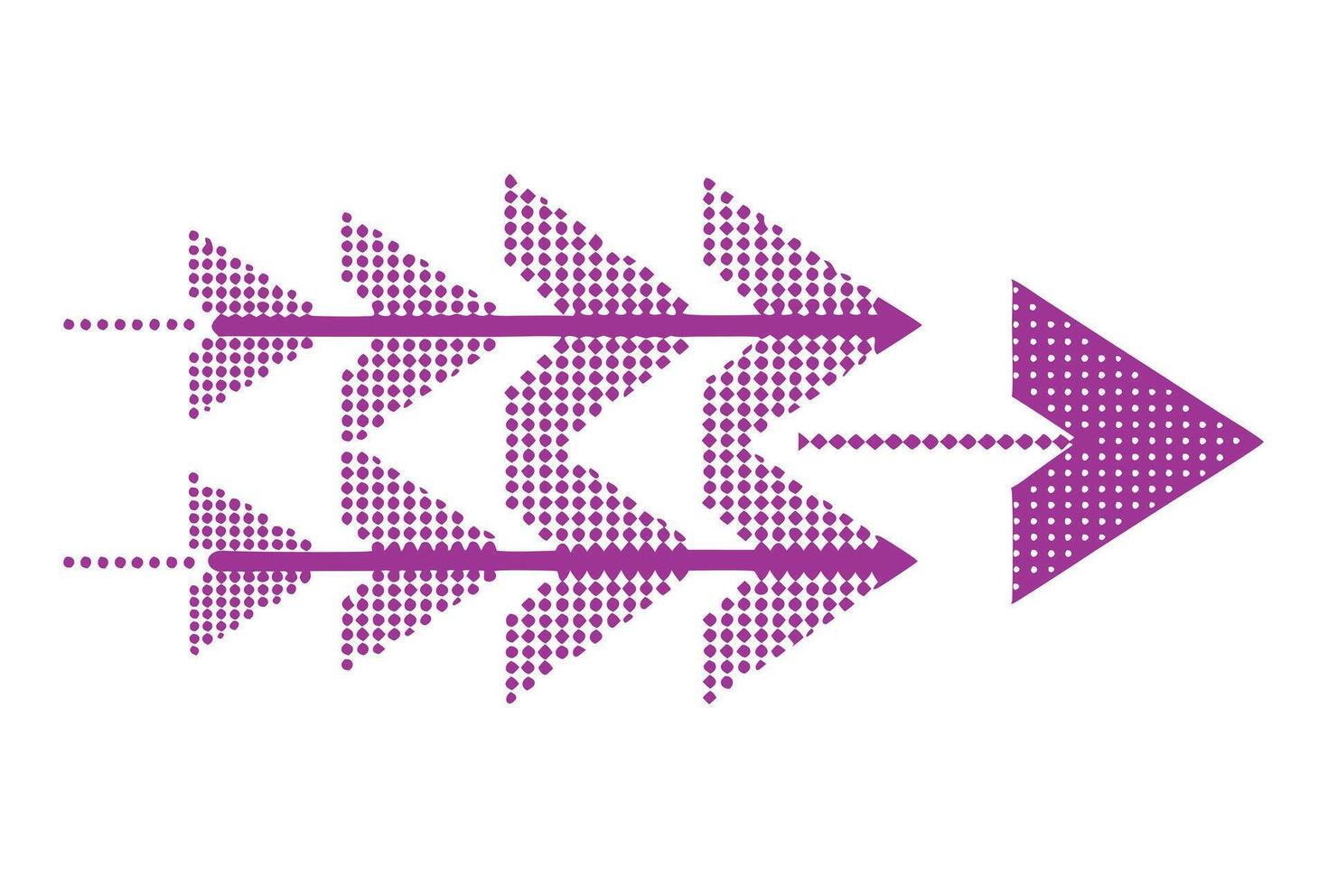 Dynamic Arrow graphic with a forward motion concept vector