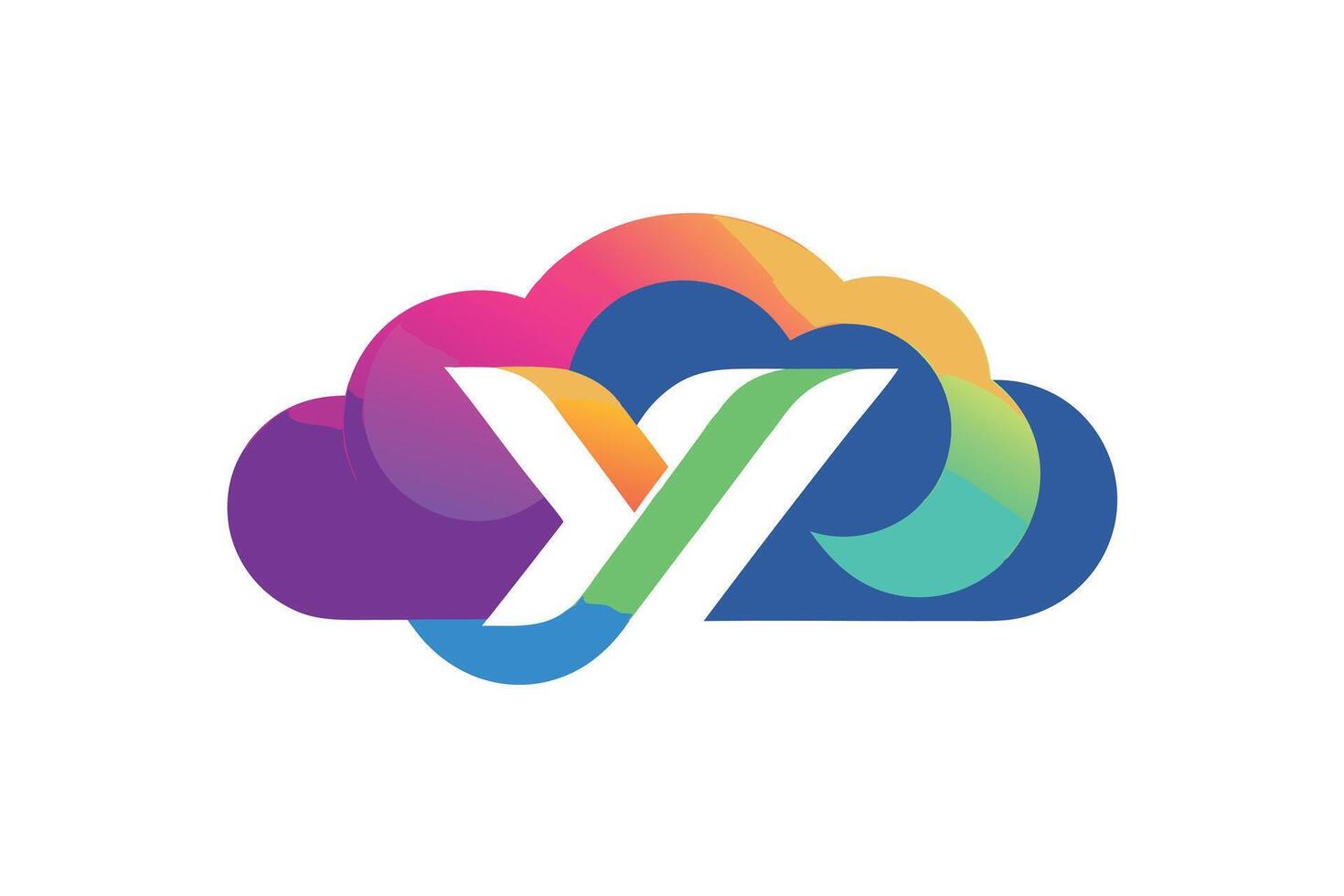 Colorful Y Logo within a Cloud Design vector