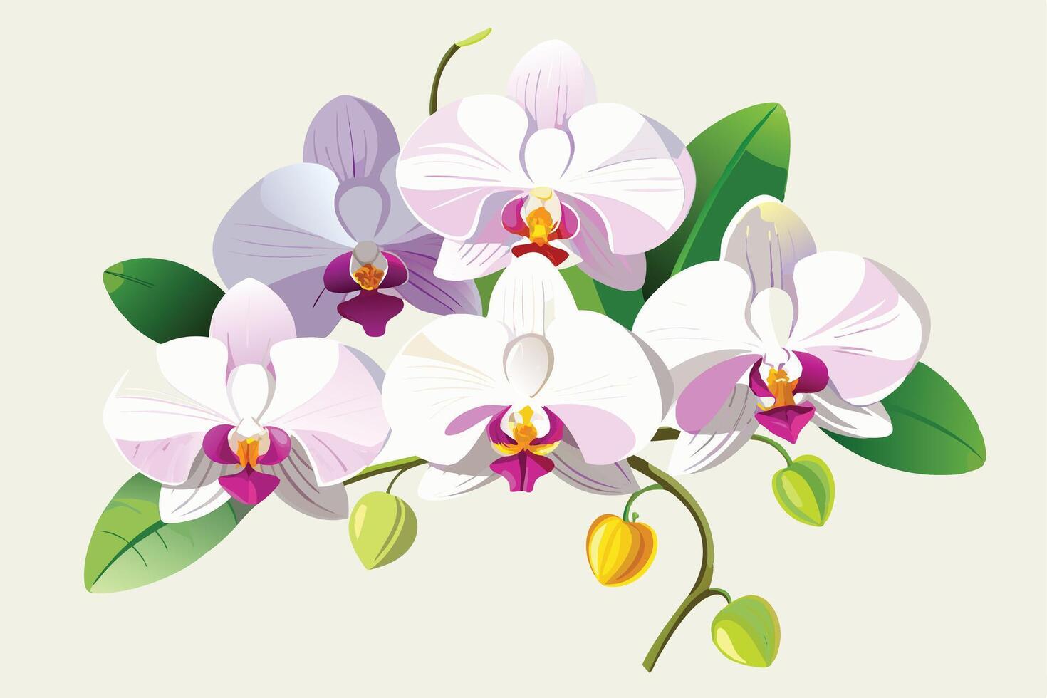 Delicate Orchids in Pastel Hues vector