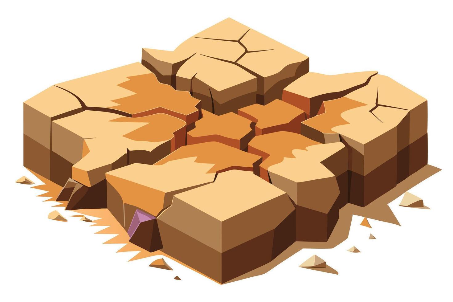 Cracked Earth Depicts Devastating Drought Impact vector
