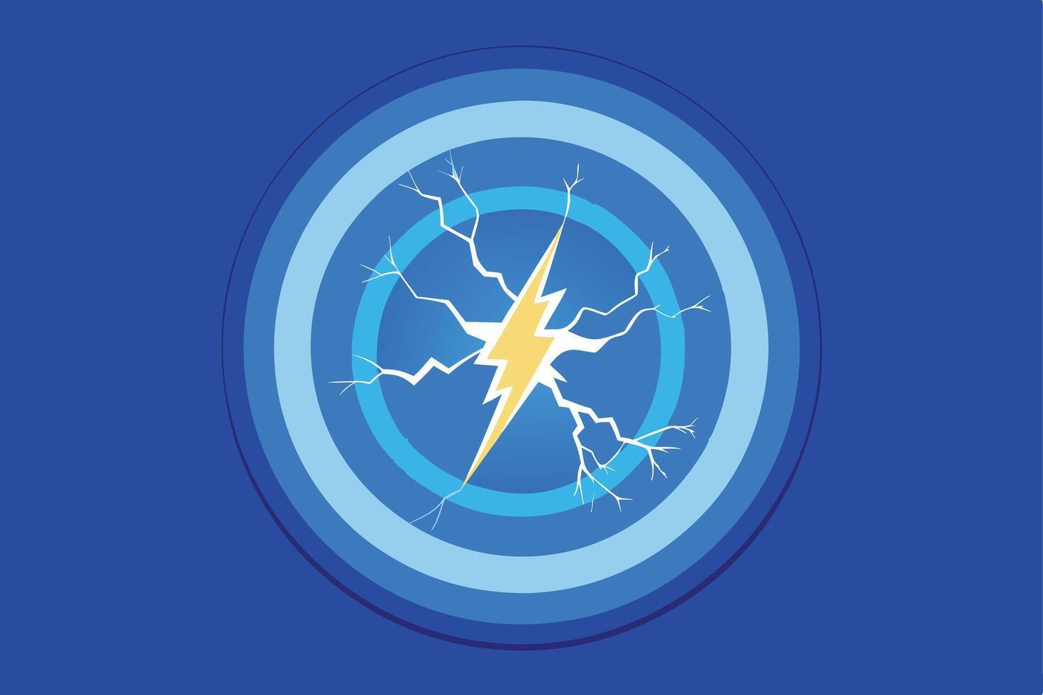 Powerful Lightning Bolt Graphic on a Blue Background vector
