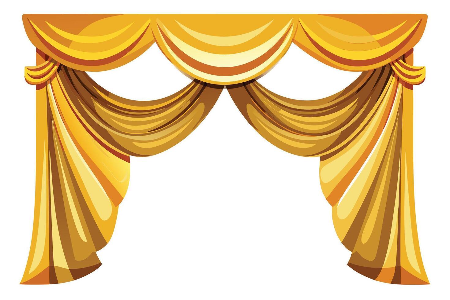 Luxurious Gold Theater Curtains Illustration vector