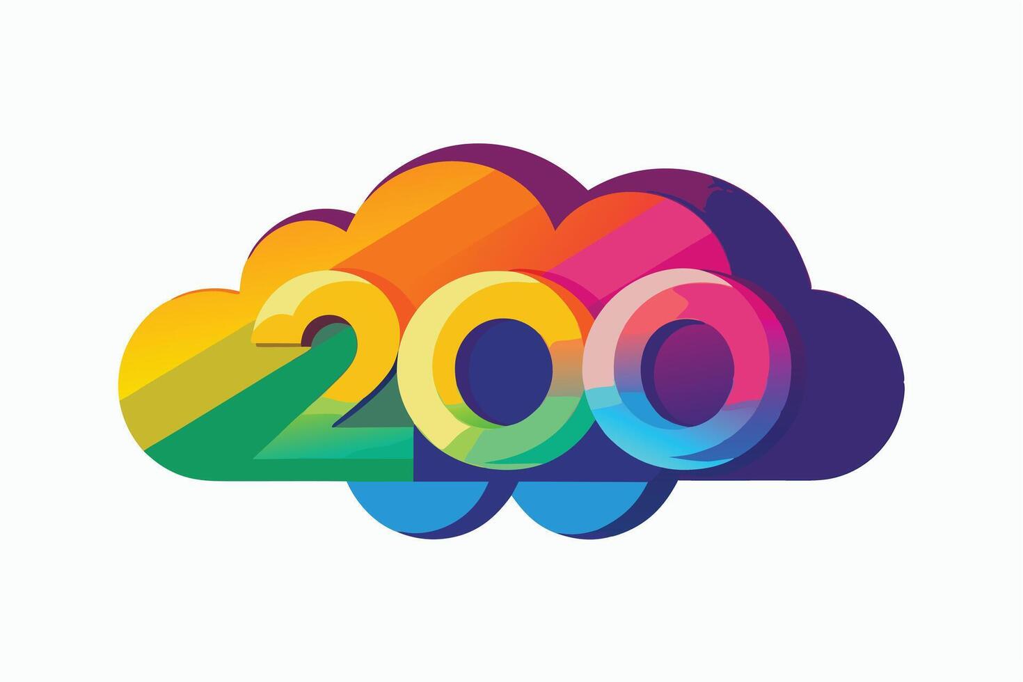Colorful 200 Logo Design on a White Background vector