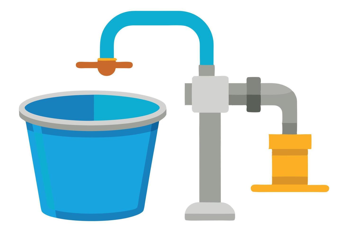 Water Filling a Bucket from a Tank vector