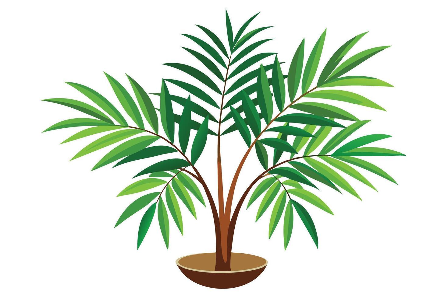 Vibrant Palm Tree in Pot, Perfect for Home Decor vector