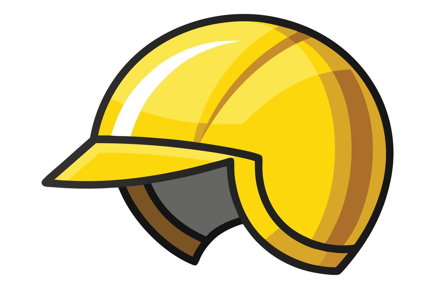 Cartoon Illustration of a Bright Yellow Safety Helmet vector